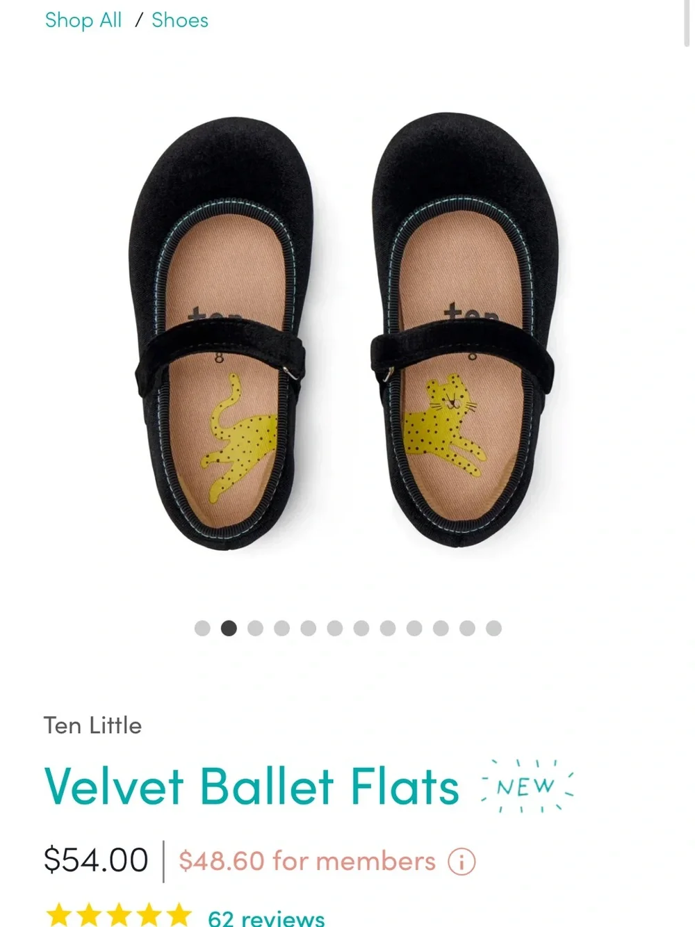 Ten Little Girls' Velvet Ballet Flats